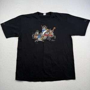 Crazy Shirts Shirt Mens XL Black B Kliban Cats Band Rock And Roll Graphic Tee